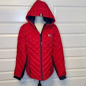 Tommy Hilfiger Red Quilted Puffer Jacket